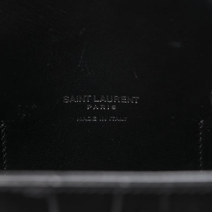 Saint Laurent Calfskin Crocodile Embossed Small Sac de Jour Black 7 of 12