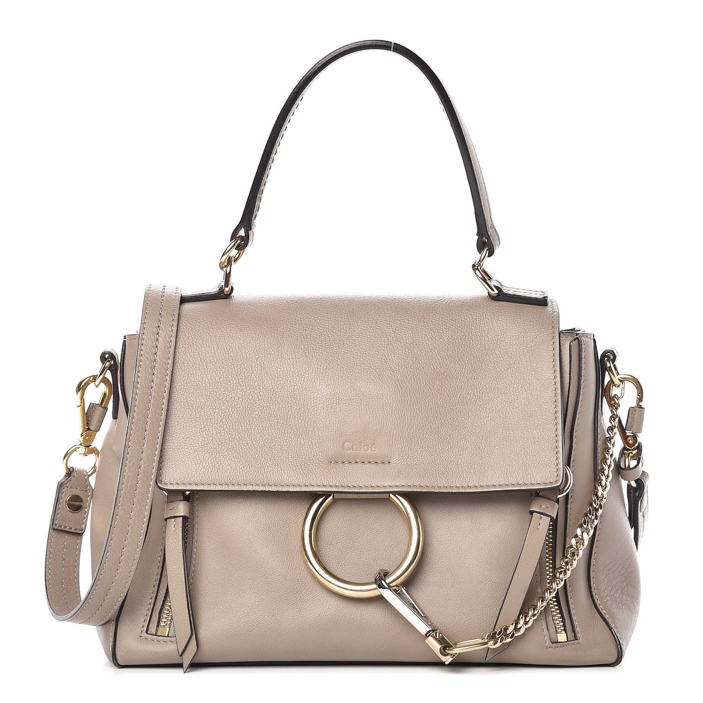 Calfskin Small Faye Day Shoulder Bag Motty Grey