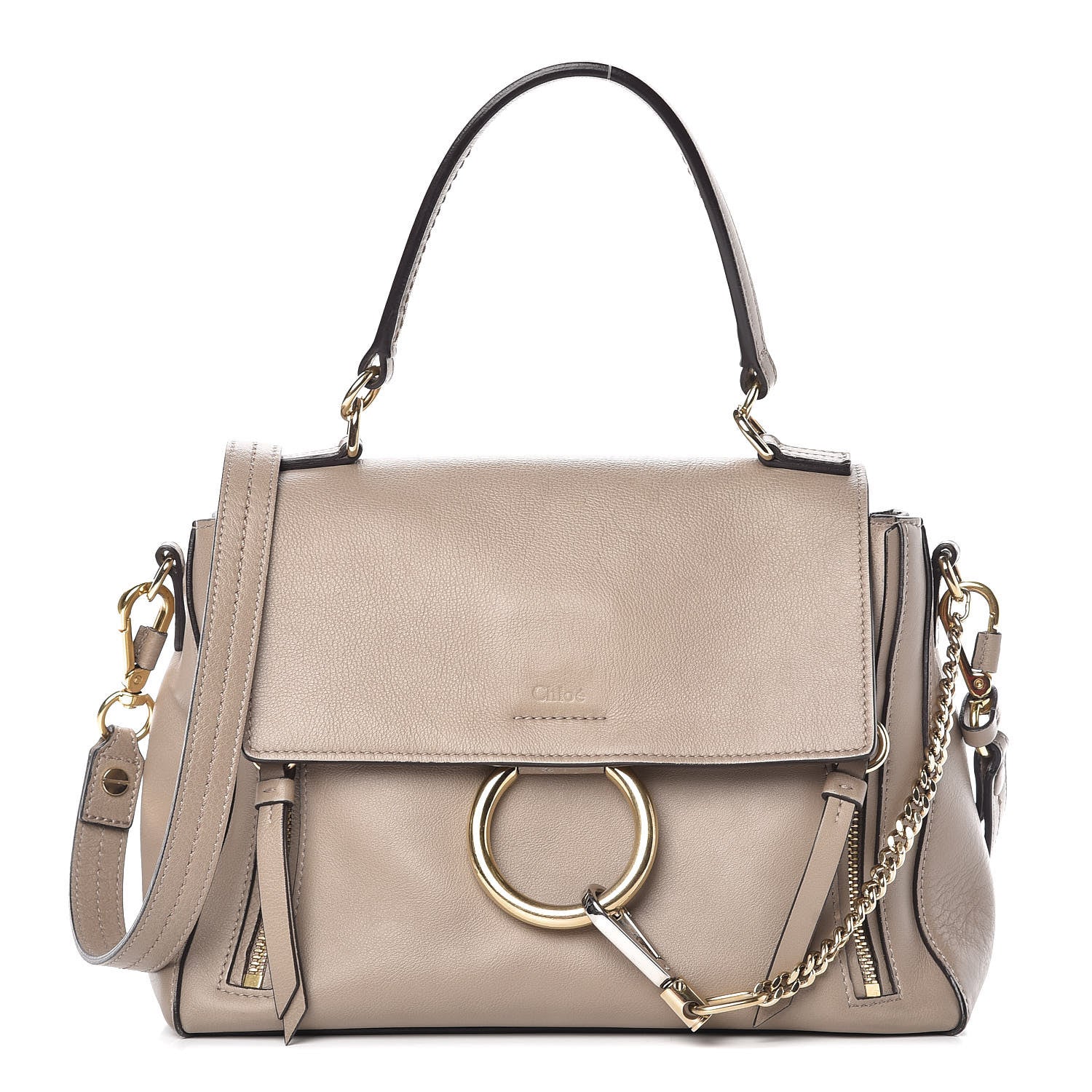 Chloe Calfskin Small Faye Day Shoulder Bag Motty Grey 1 of 16