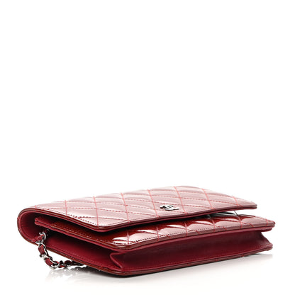 Chanel Patent Quilted Wallet On Chain WOC Red 4 of 21