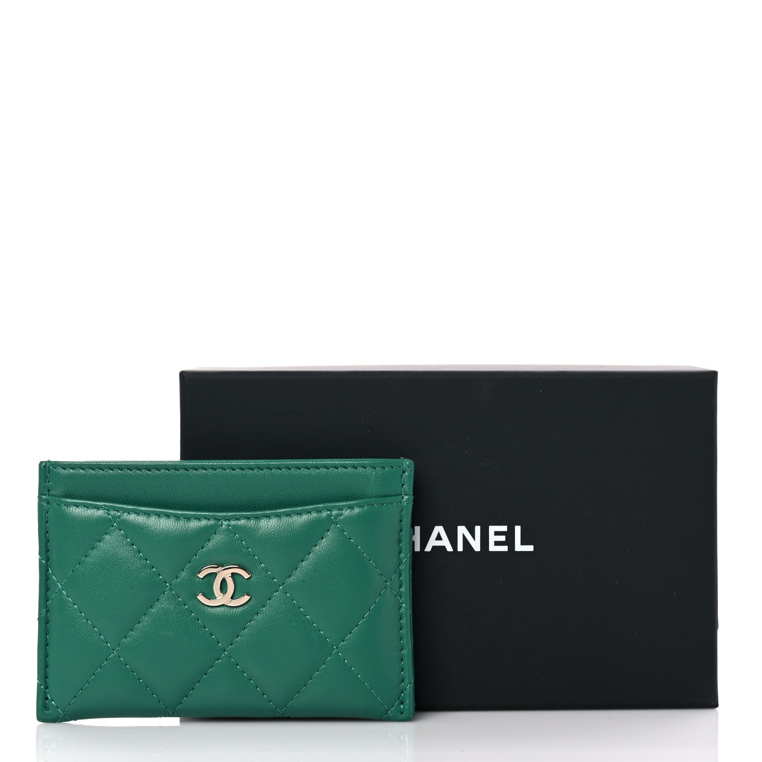 Chanel Lambskin Quilted Card Holder Green 13 of 13