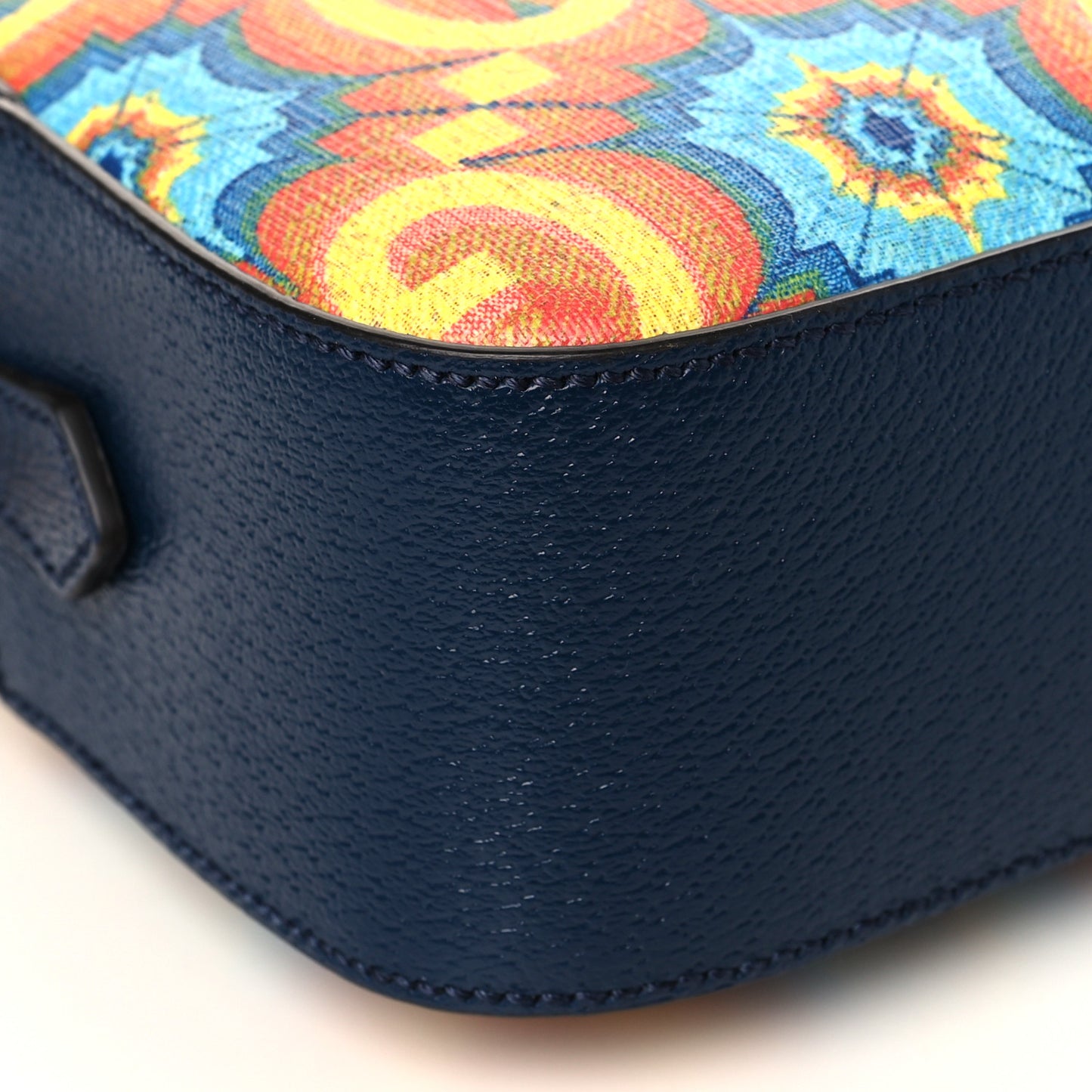 GG Supreme Kaleidoscope Calfskin Script Logo Gucci 100 Camera Bag Blue Orange Multicolor Blue Agata