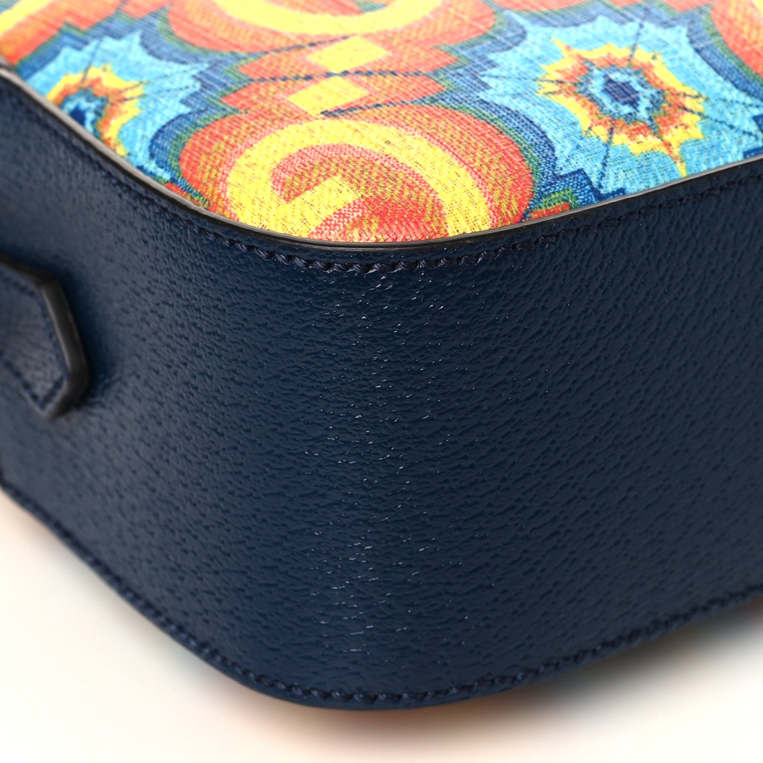 Gucci GG Supreme Kaleidoscope Calfskin Script Logo Gucci 100 Camera Bag Blue Orange Multicolor Blue Agata 7 of 9