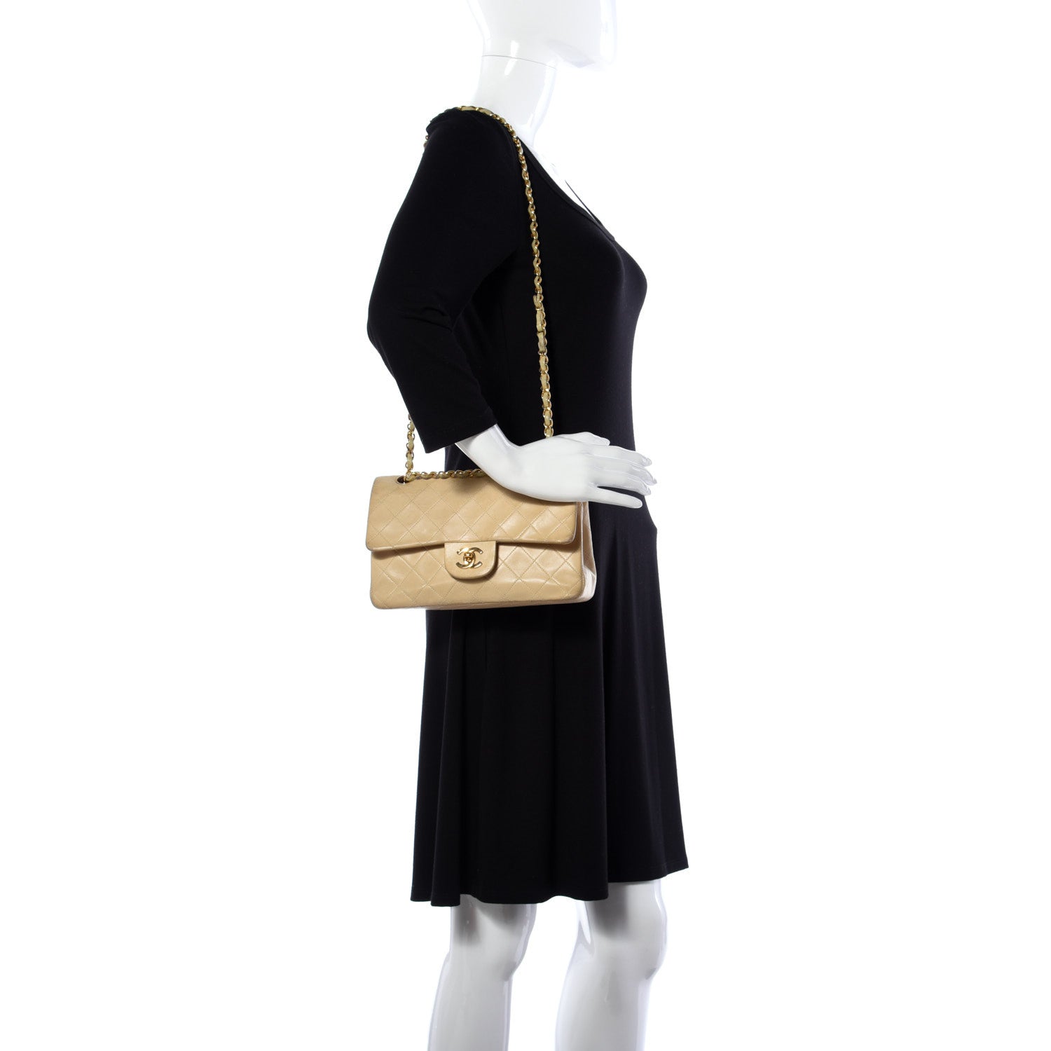 Chanel Lambskin Quilted Small Double Flap Beige 2 of 29