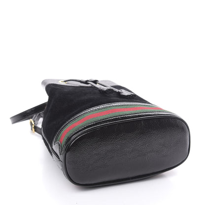 Gucci Suede Patent Web Small Ophidia Bucket Bag Black 4 of 10