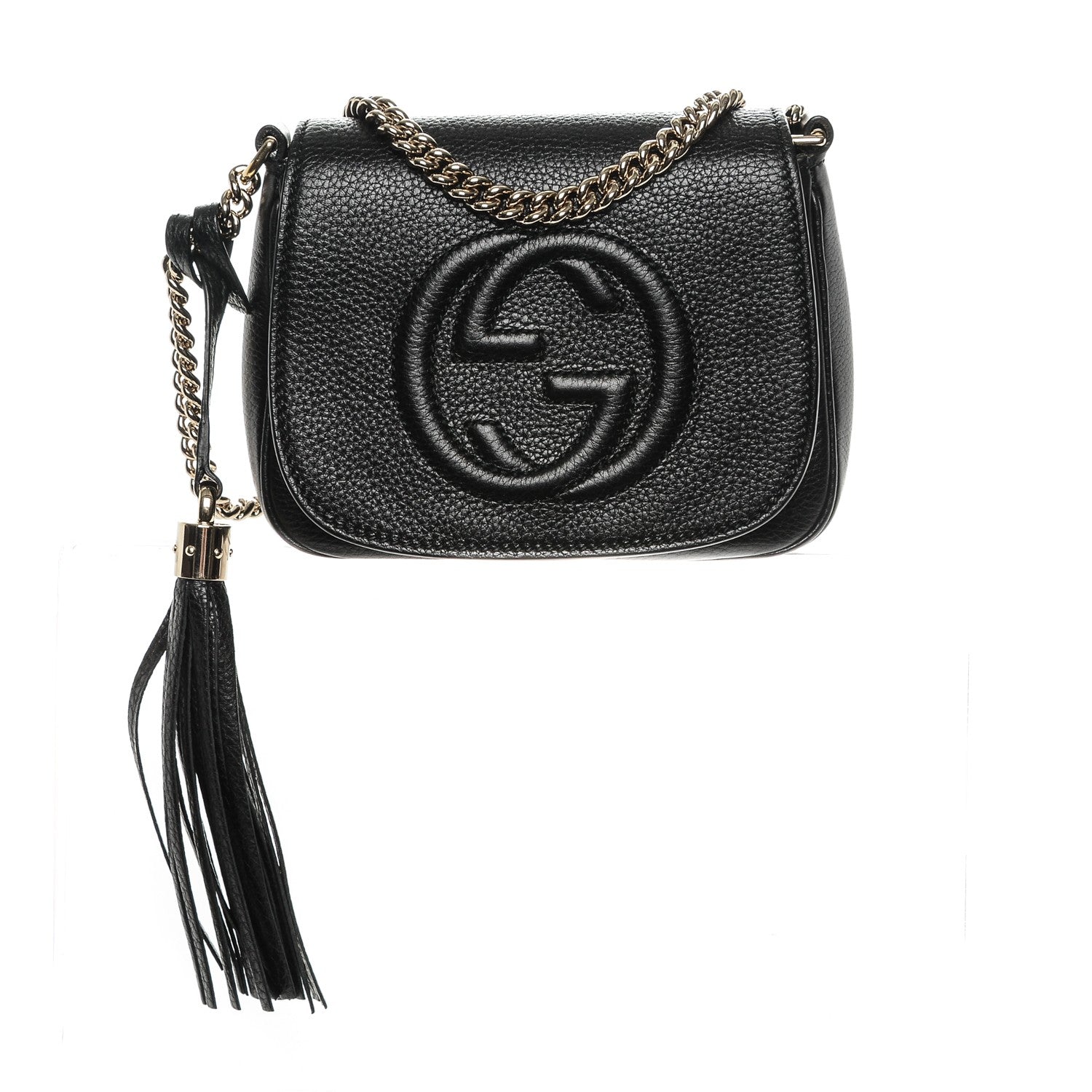 Gucci Pebbled Calfskin Small Soho Flap Crossbody Black 1 of 7