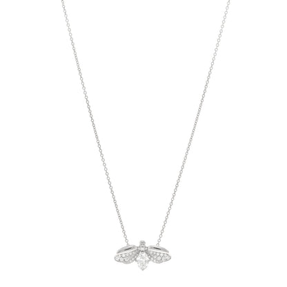 Tiffany Platinum Diamond Paper Flowers Firefly Pendant Necklace 1 of 5