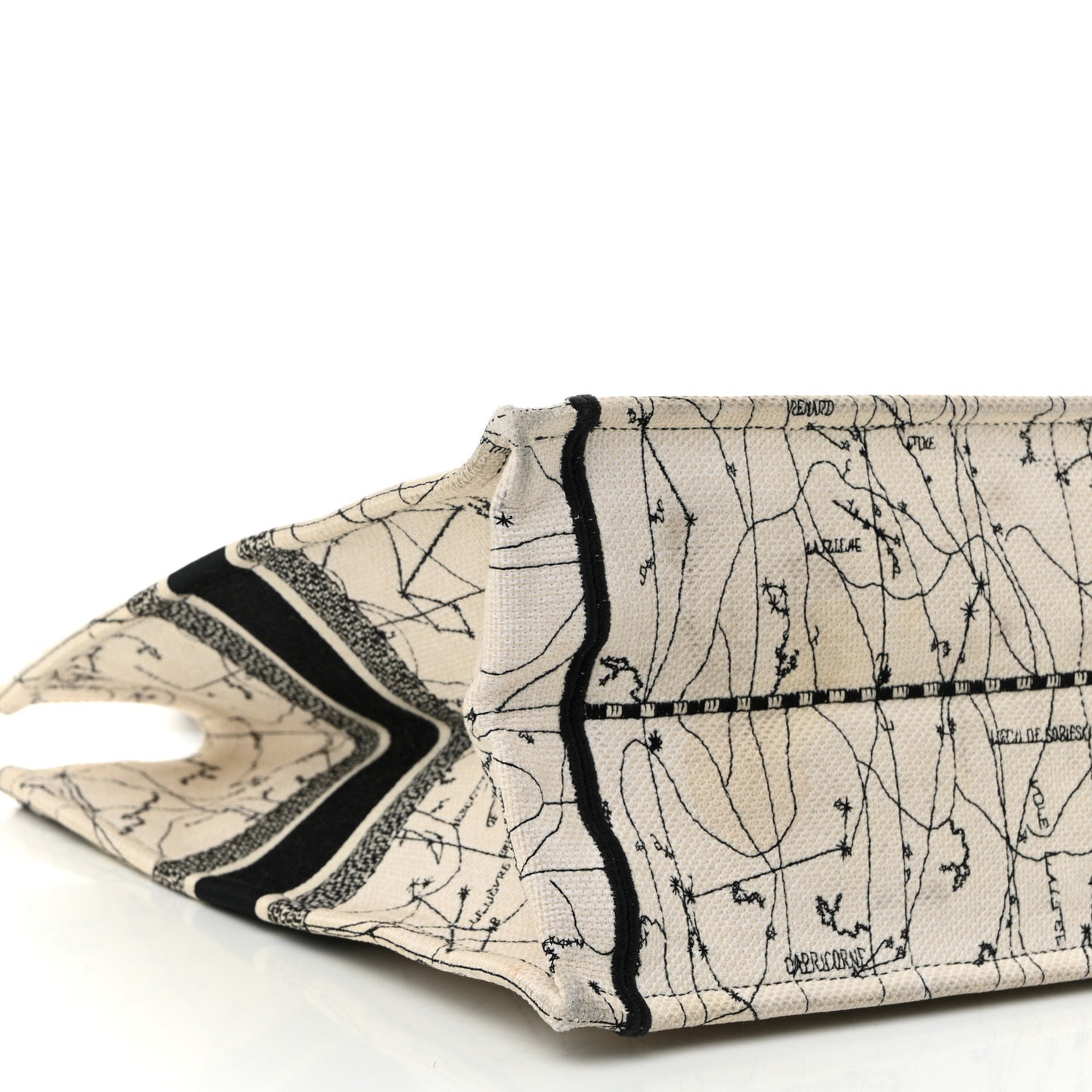 Canvas Embroidered Zodiac Book Tote Latte Multicolor