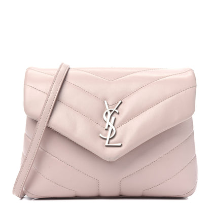 Saint Laurent Calfskin Y Quilted Monogram Toy Loulou Crossbody Bag Marble Pink 1 of 5