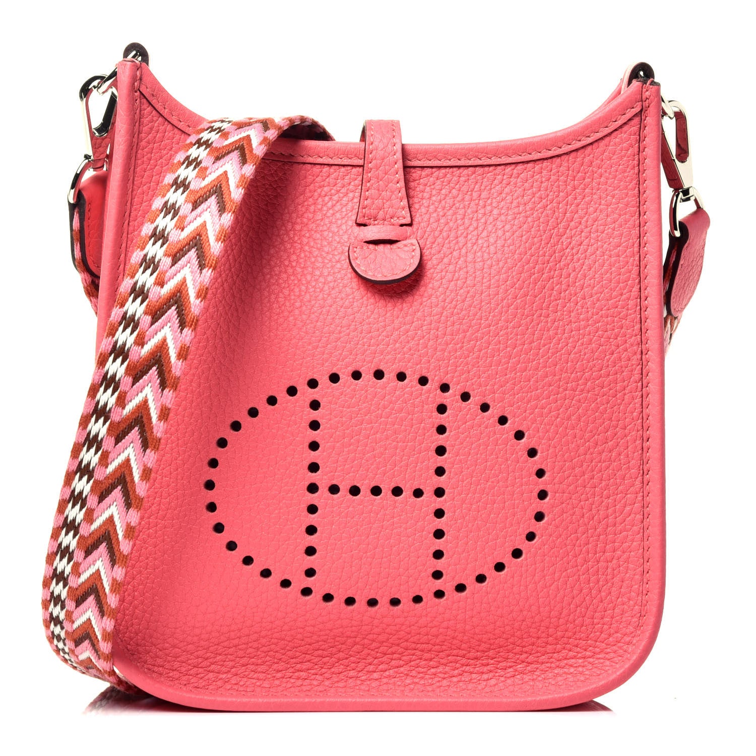 Hermes Taurillon Clemence Allegro Evelyne TPM Rose Azalee Rose Confetti 1 of 8