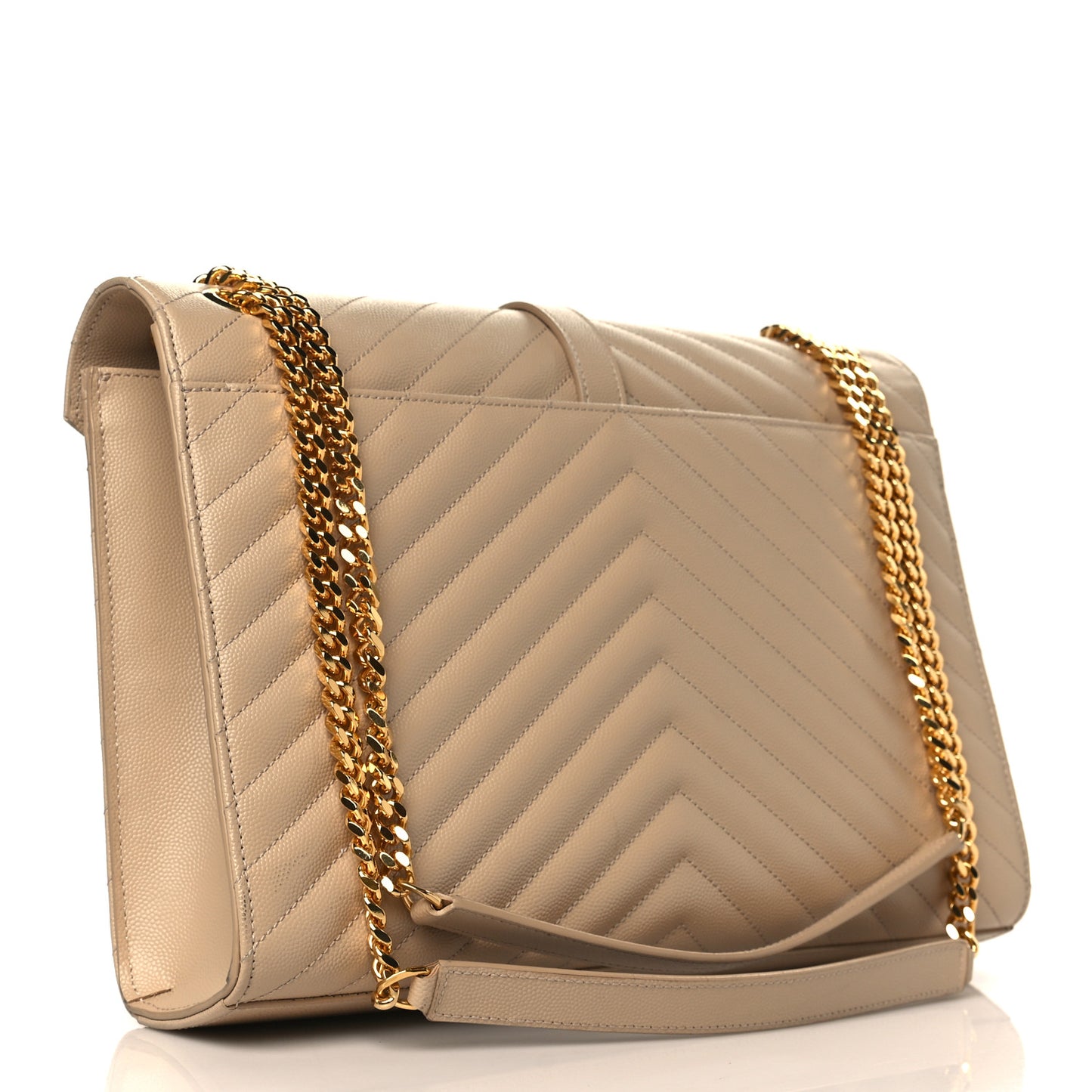 Grain De Poudre Matelasse Large Monogram Satchel Nude Powder