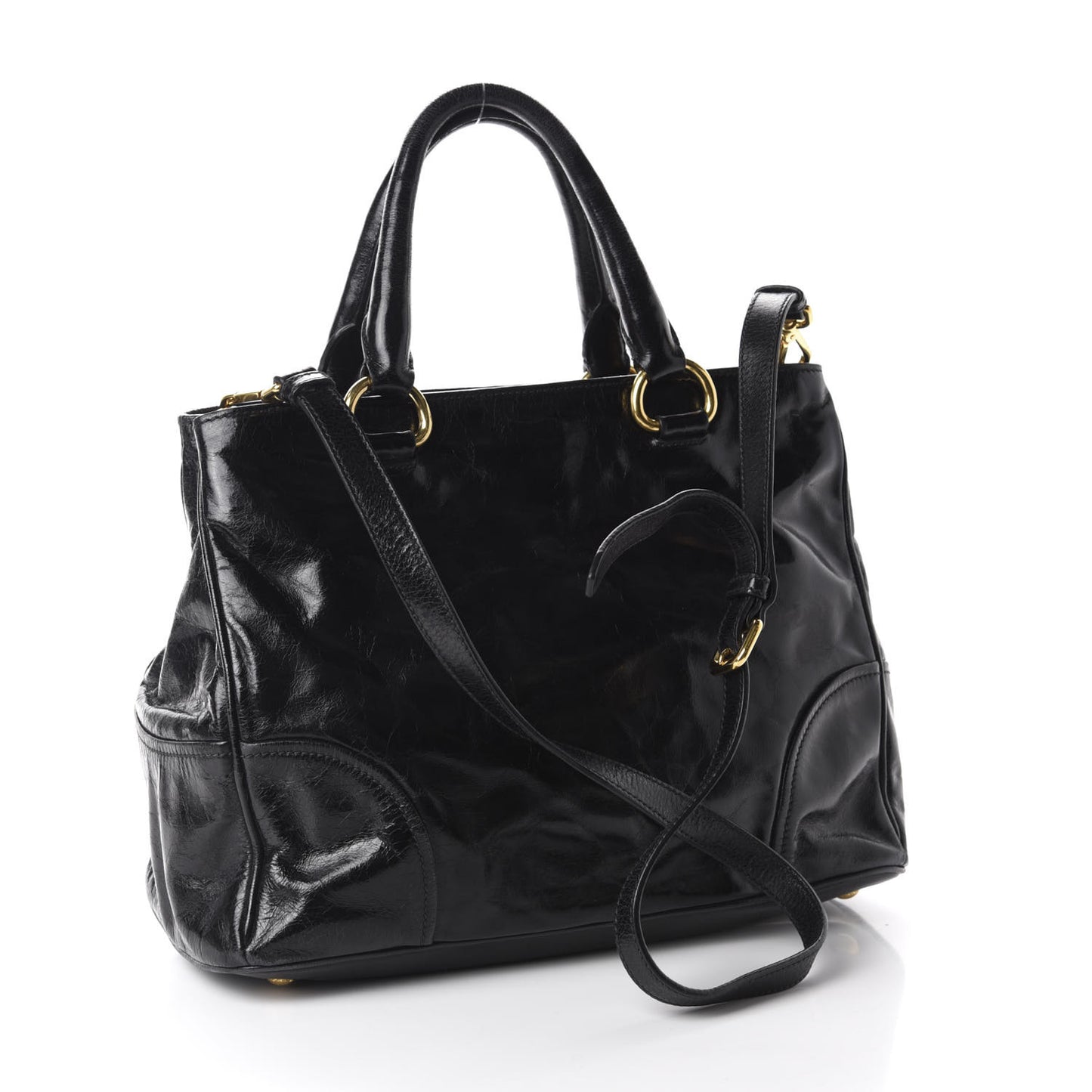 Vitello Shine Tote Black
