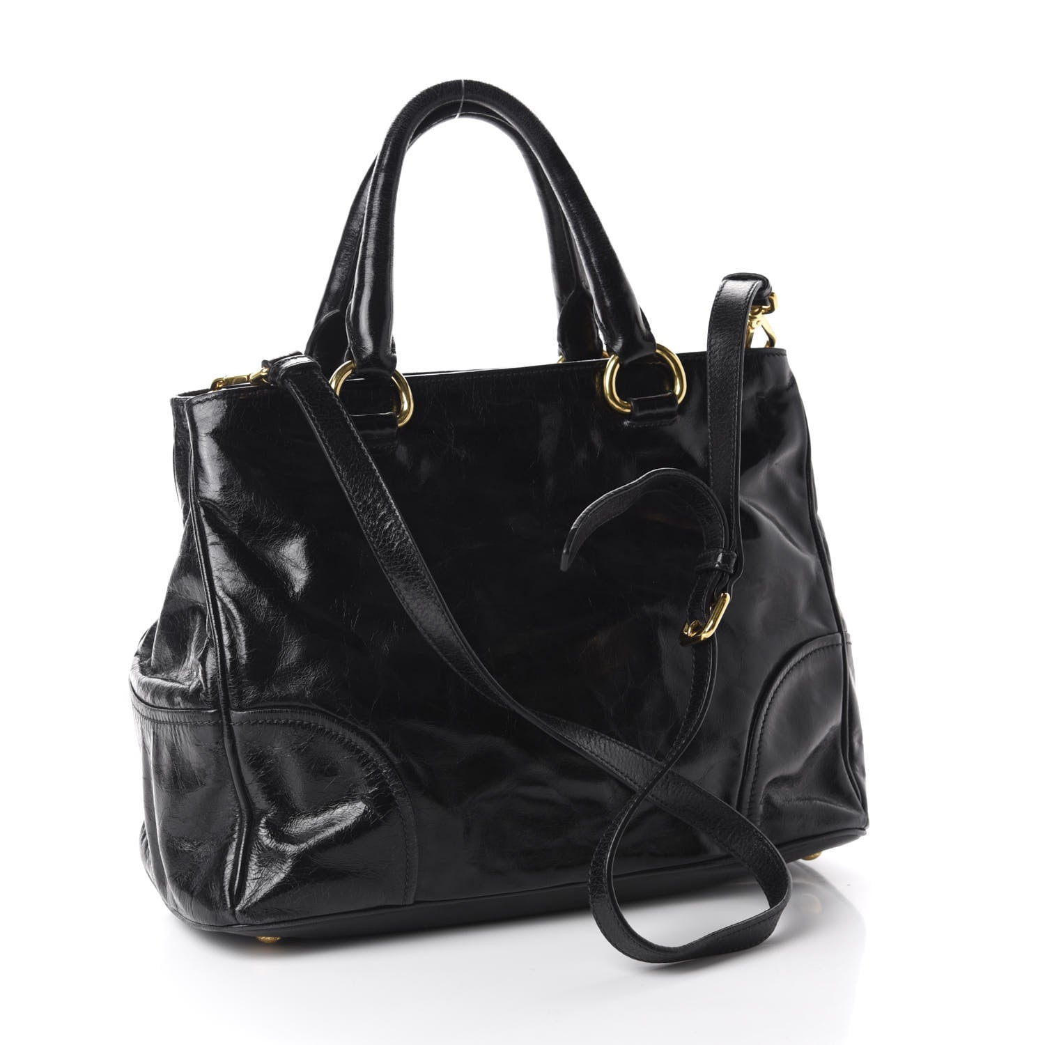 Prada Vitello Shine Tote Black 3 of 10