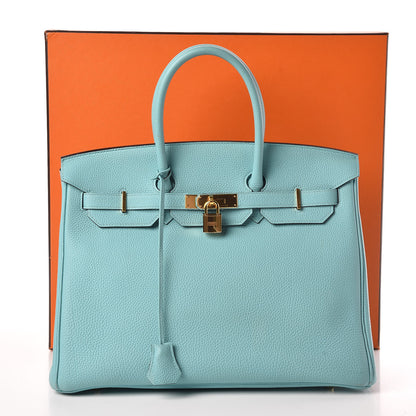 Hermes Togo Birkin 35 Bleu Atoll 48 of 48