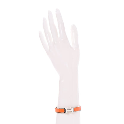 Hermes Enamel Clic Clac H Bracelet PM Orange Blanc 2 of 6