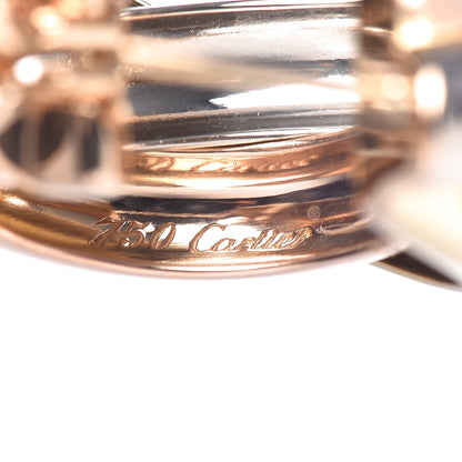 Cartier 18K Pink Yellow White Gold 9.5mm Trinity Hoop Earrings 4 of 5