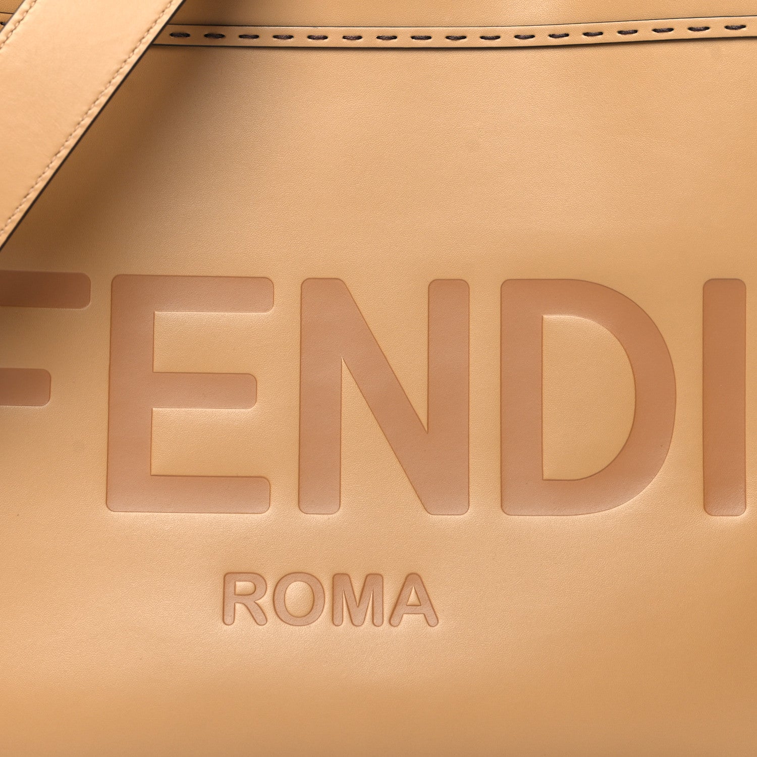 Fendi Vitello King Plexiglass Logo Embossed Medium Fendi Sunshine Shopper Tote Miele Scuro 8 of 12