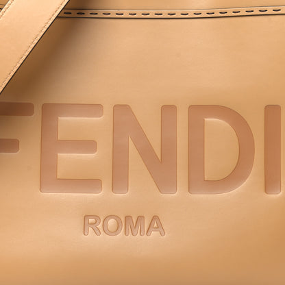 Fendi Vitello King Plexiglass Logo Embossed Medium Fendi Sunshine Shopper Tote Miele Scuro 8 of 12