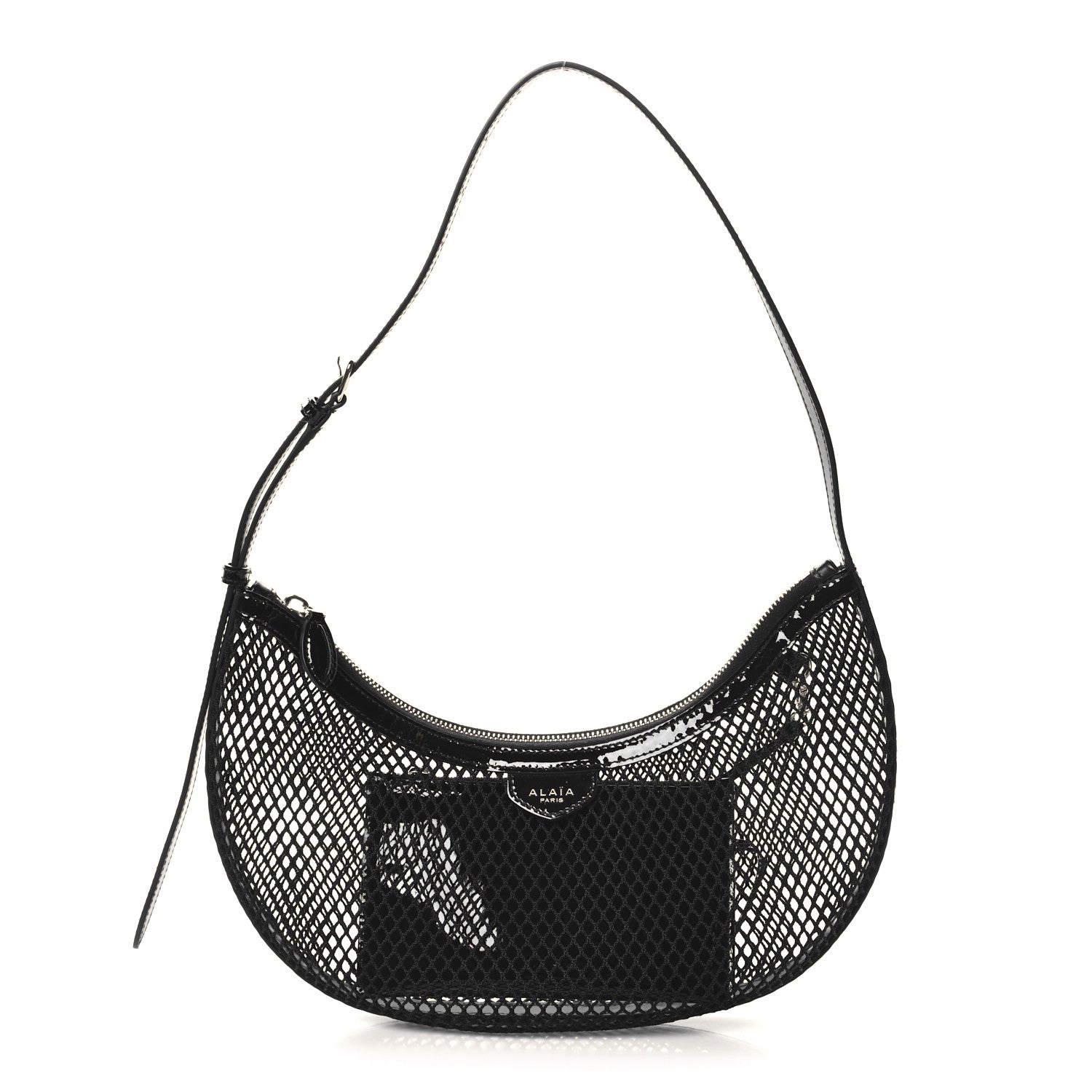 Alaia Net Patent Calfskin One Piece Demi Lune Black 1 of 9