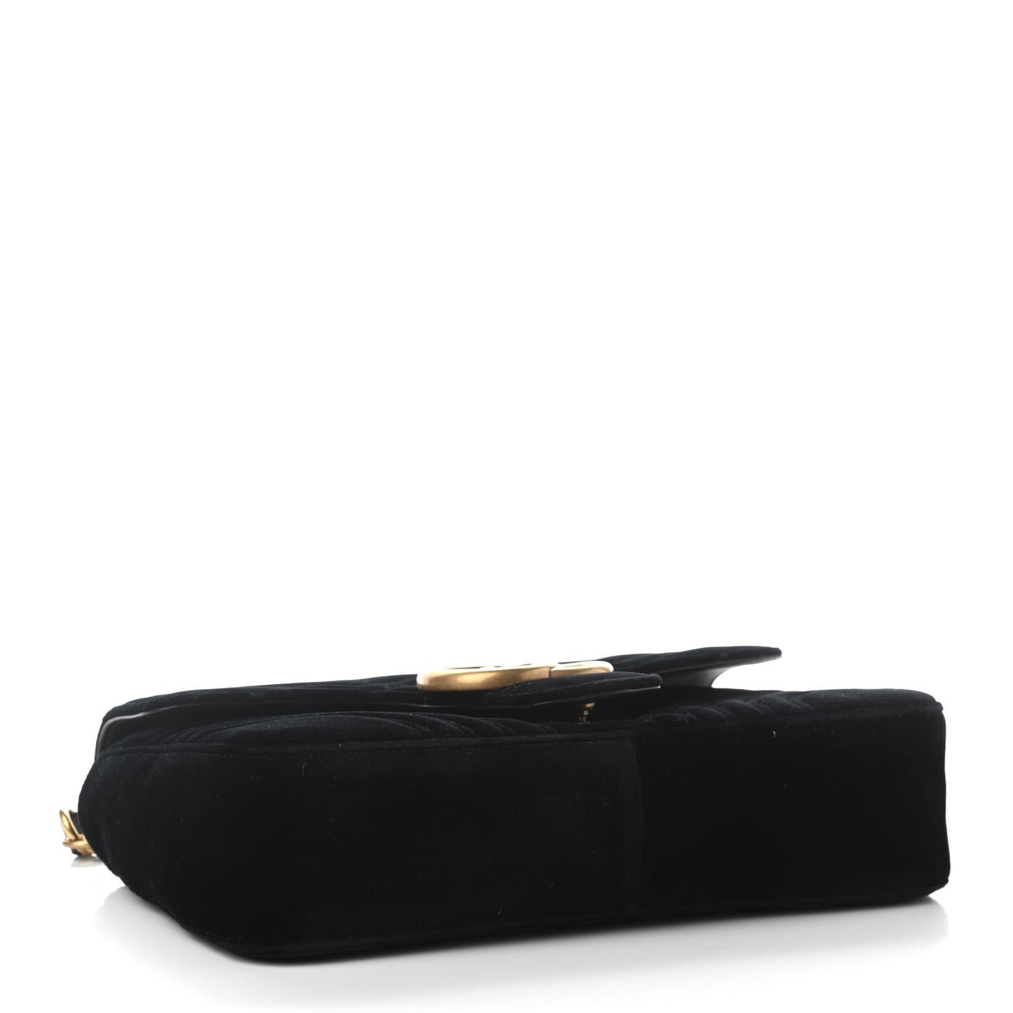 Velvet Matelasse Medium GG Marmont Shoulder Bag Black