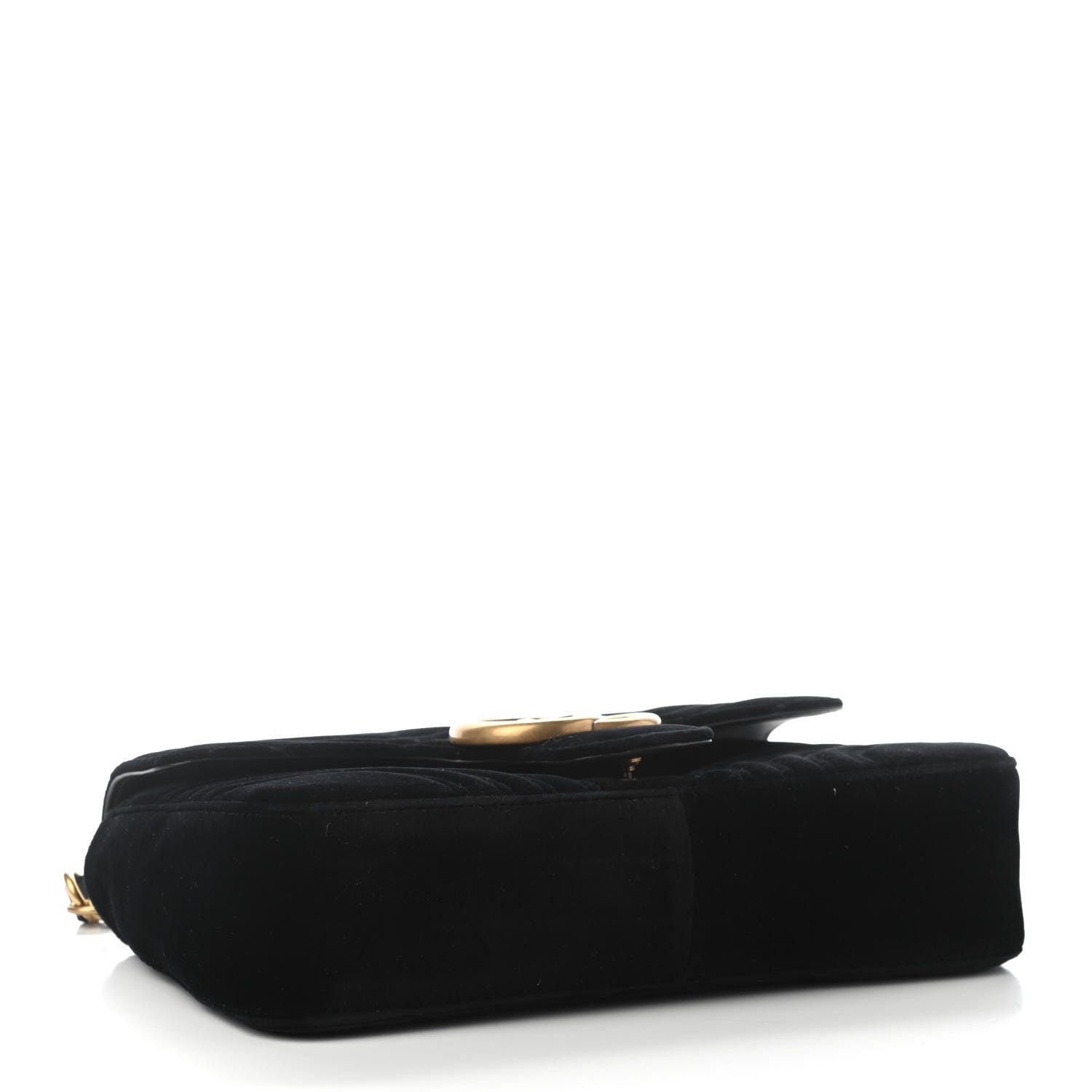 Gucci Velvet Matelasse Medium GG Marmont Shoulder Bag Black 4 of 9