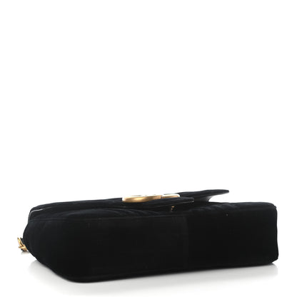 Gucci Velvet Matelasse Medium GG Marmont Shoulder Bag Black 4 of 9