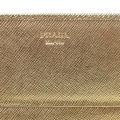 Prada Metallic Saffiano Metal Continental Flap Wallet Platino 6 of 13