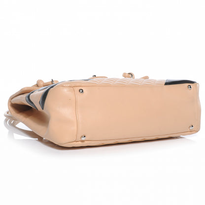 Chanel Calfskin Quilted Large Cambon Flap Beige Black 4 of 8