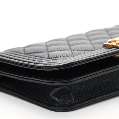 Chanel Caviar Quilted Boy Clutch With Chain Black 5 of 10