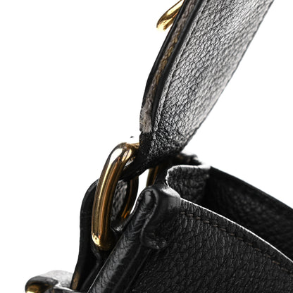 Prada Vitello Daino Zippered Messenger Hobo Black 9 of 10