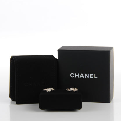 Chanel Crystal CC Twisted Earrings Silver 3 of 5