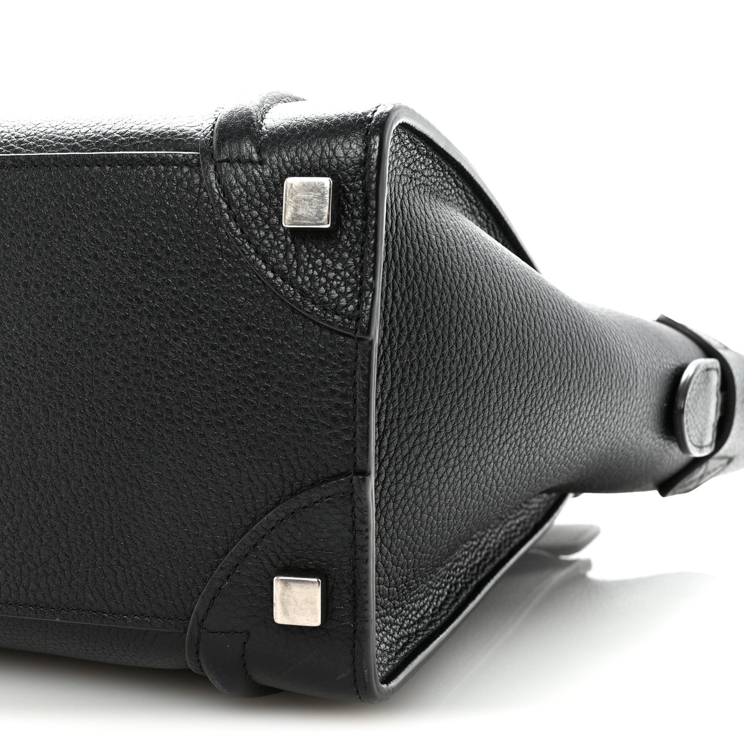 Celine Drummed Calfskin Micro Luggage Black 9 of 9