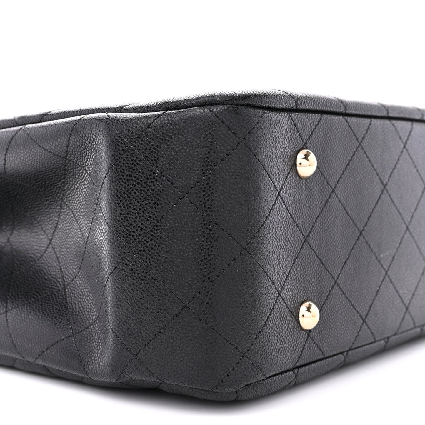 Caviar Quilted Large Shopping Tote Black