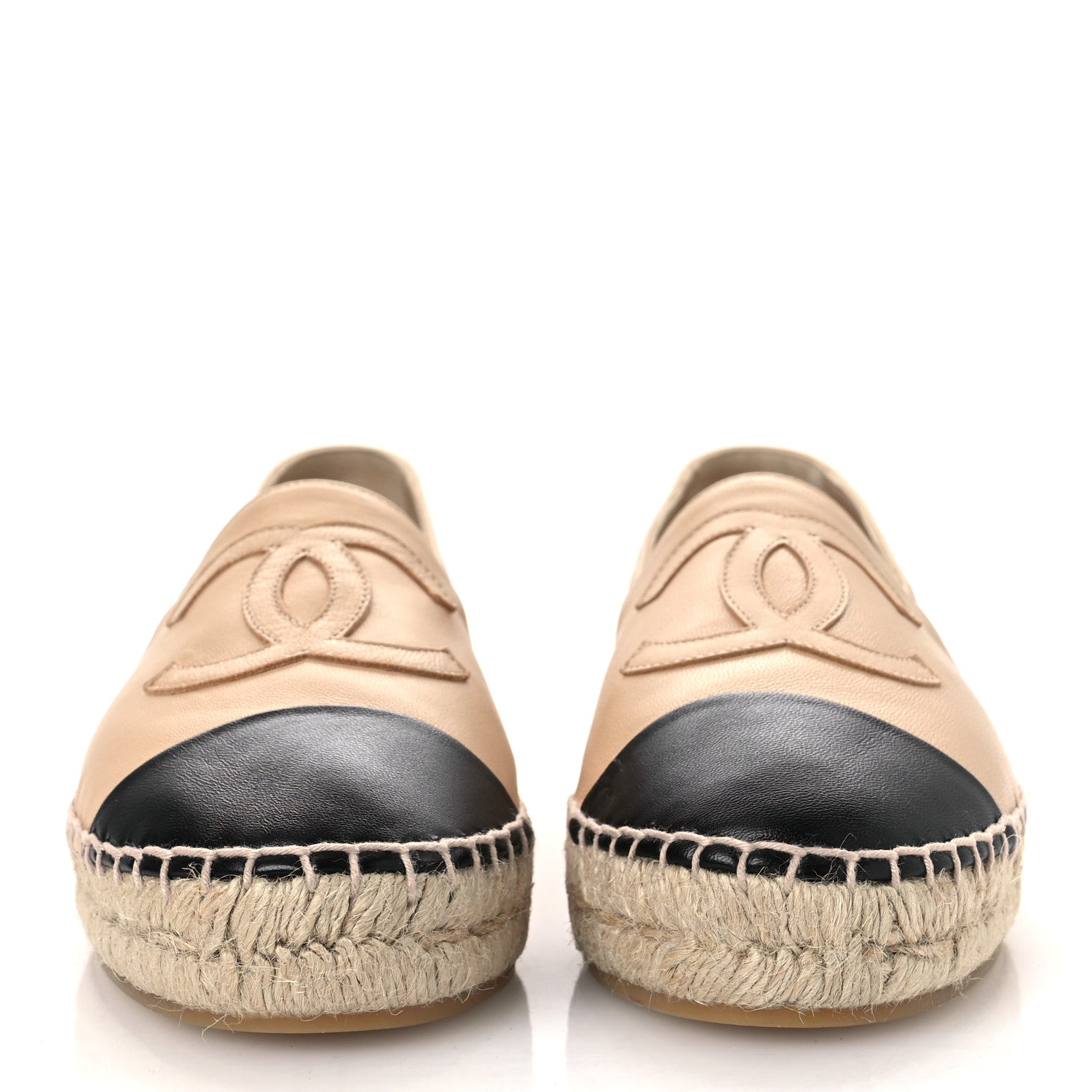 Chanel Lambskin CC Espadrilles 36 Beige Black 3 of 11
