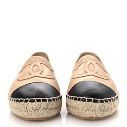 Chanel Lambskin CC Espadrilles 36 Beige Black 3 of 11