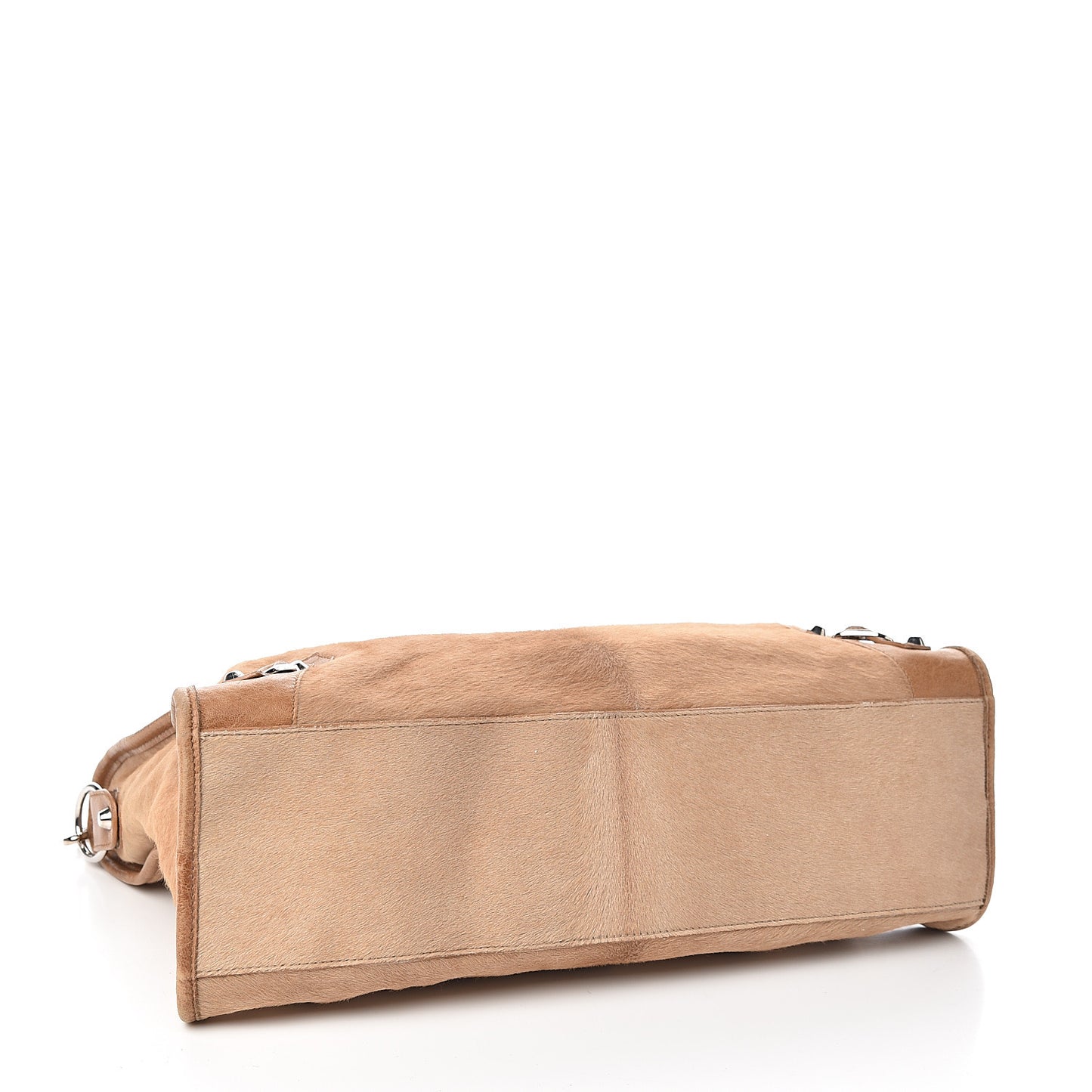 Chevre Pony Hair Classic Silver Hardware City Camel