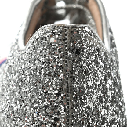 Gucci Glitter Peggy Platform Sneakers 40 Argento 10 of 12