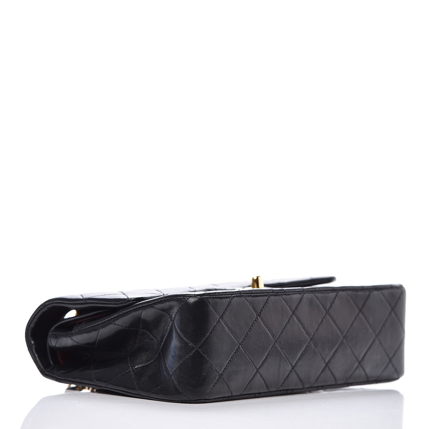 Lambskin Quilted Small Double Flap Black