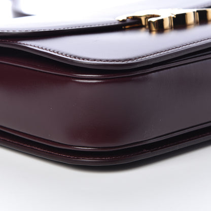 Celine Shiny Calfskin Medium Triomphe Burgundy 9 of 10
