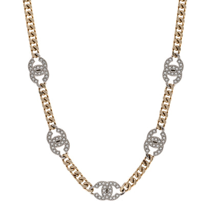 Chanel Crystal Chain CC Link Choker Gold Silver 1 of 6