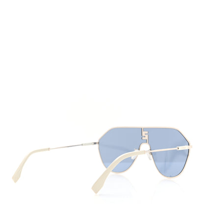 Fendi Metal FF Match Geometric Sunglasses FE40080U Silver Blue 4 of 7