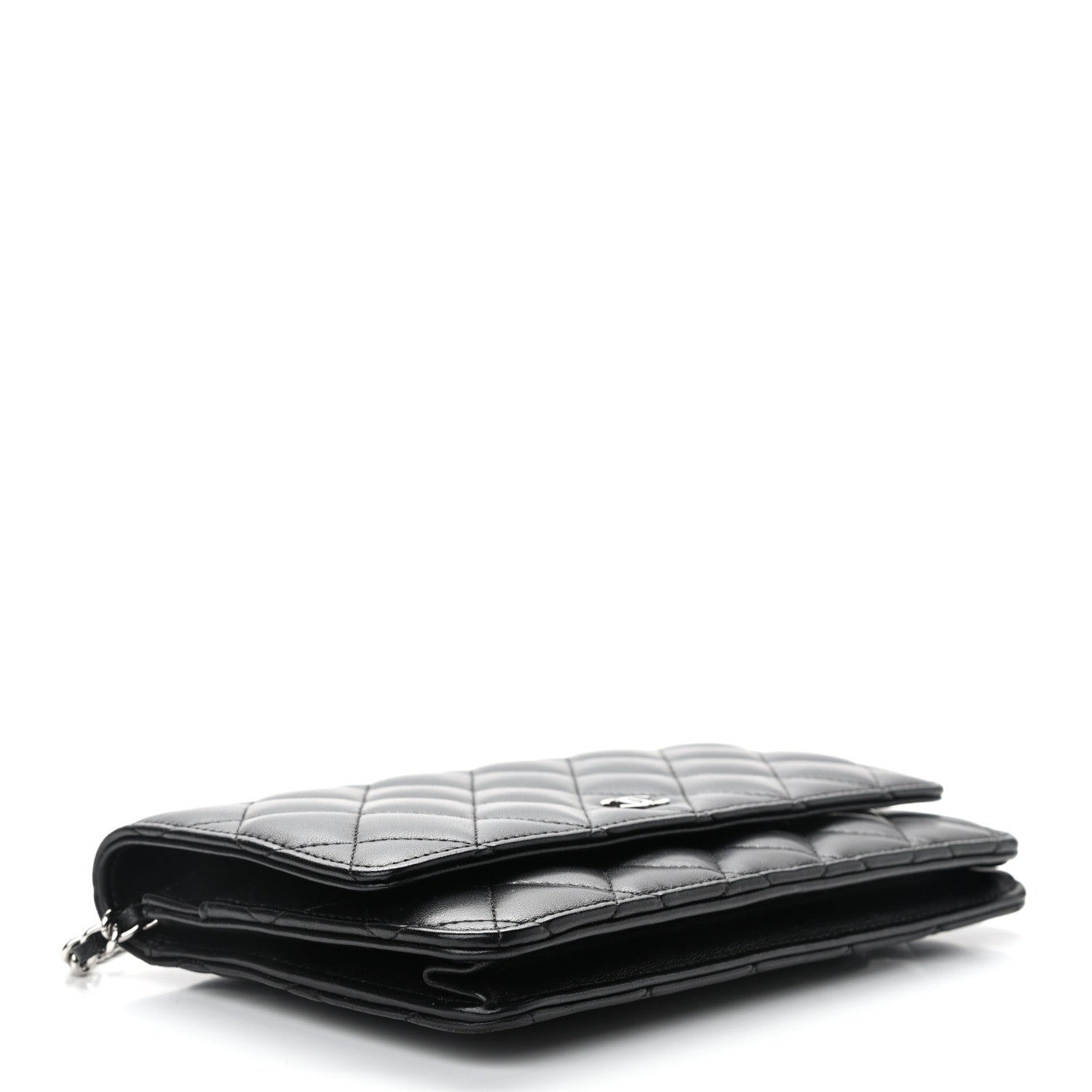 Chanel Lambskin Quilted Wallet On Chain WOC Black 4 of 12