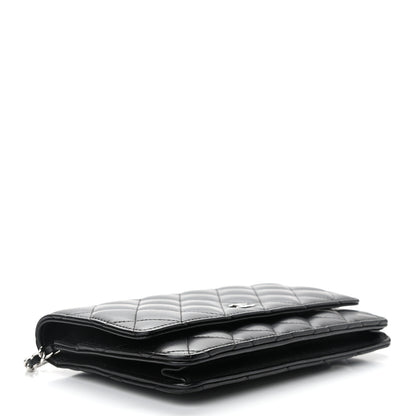 Chanel Lambskin Quilted Wallet On Chain WOC Black 4 of 12