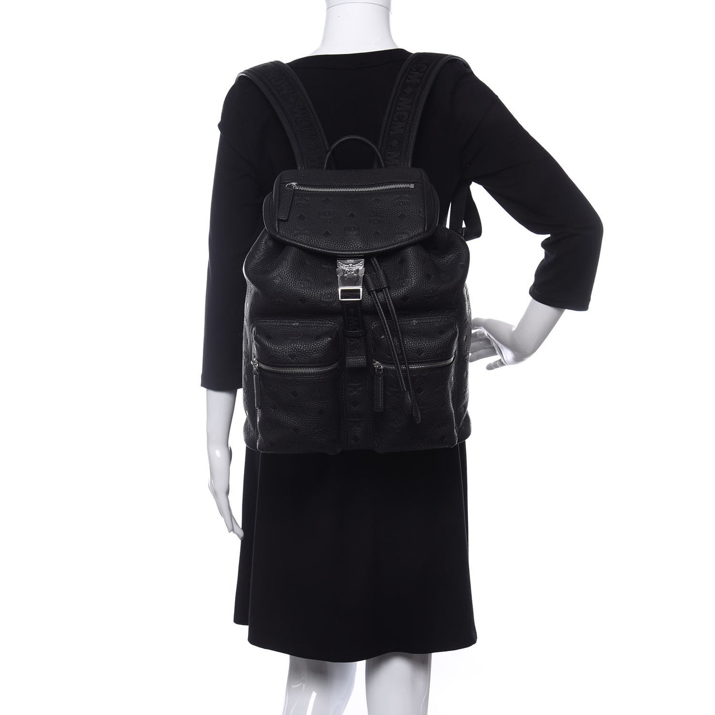 Calfskin Ottomar Small Tivitat Two-Pocket Backpack Black