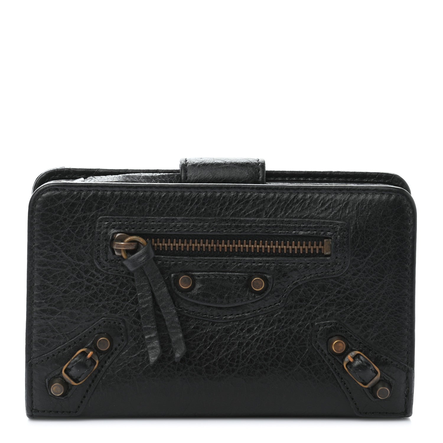 Balenciaga Agneau Classic Hardware Continental Zip Around Wallet Black 1 of 9