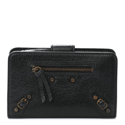 Balenciaga Agneau Classic Hardware Continental Zip Around Wallet Black 1 of 9