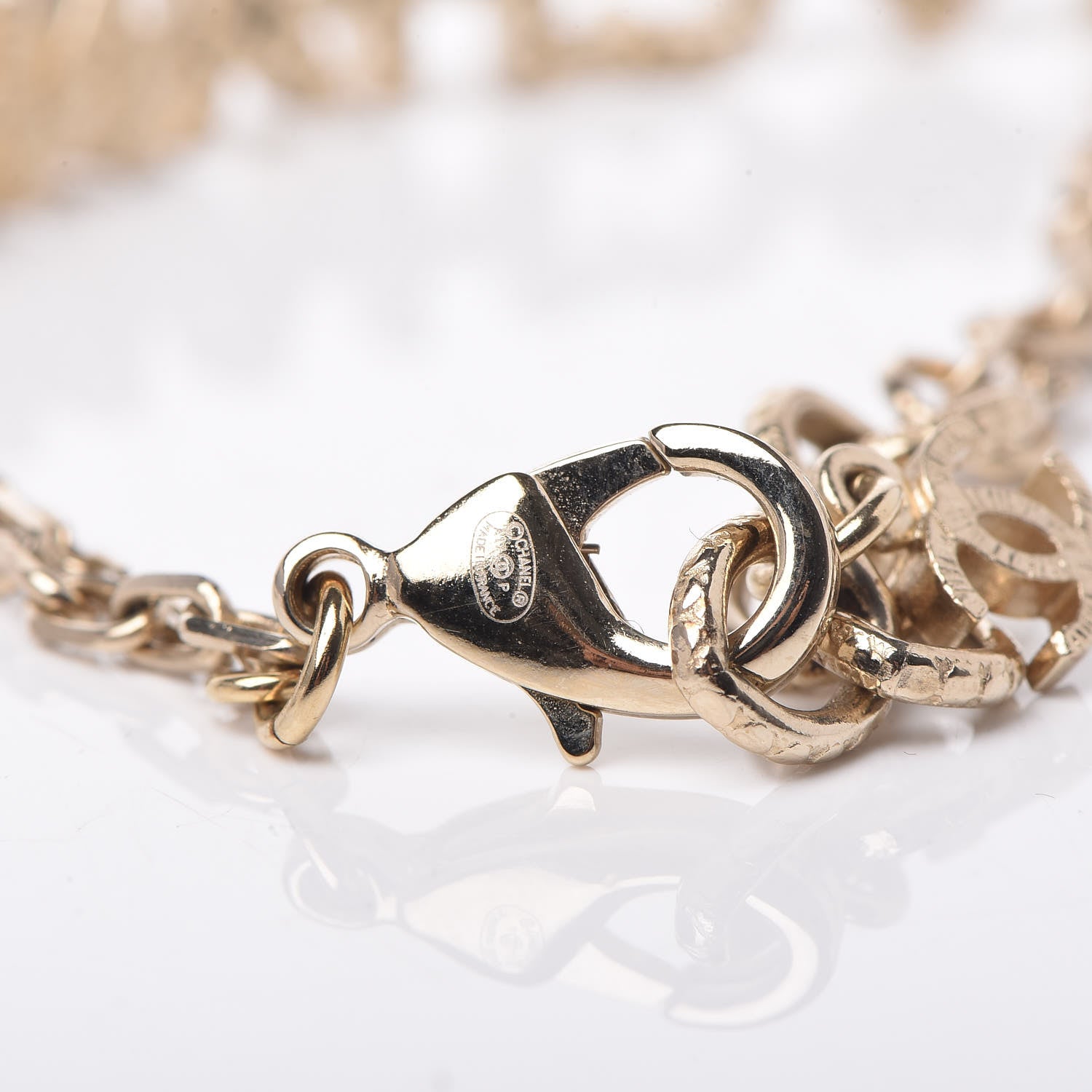 Chanel Quilted I Heart Logo Bracelet Gold 7 of 7
