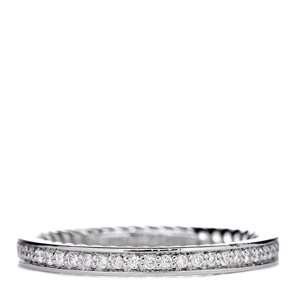 David Yurman Platinum Diamond 2.3mm Eden Half Eternity Wedding Band Ring 52 6 1 of 6