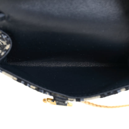 Christian Dior Oblique Nano Saddle Chain Pouch Blue 4 of 9