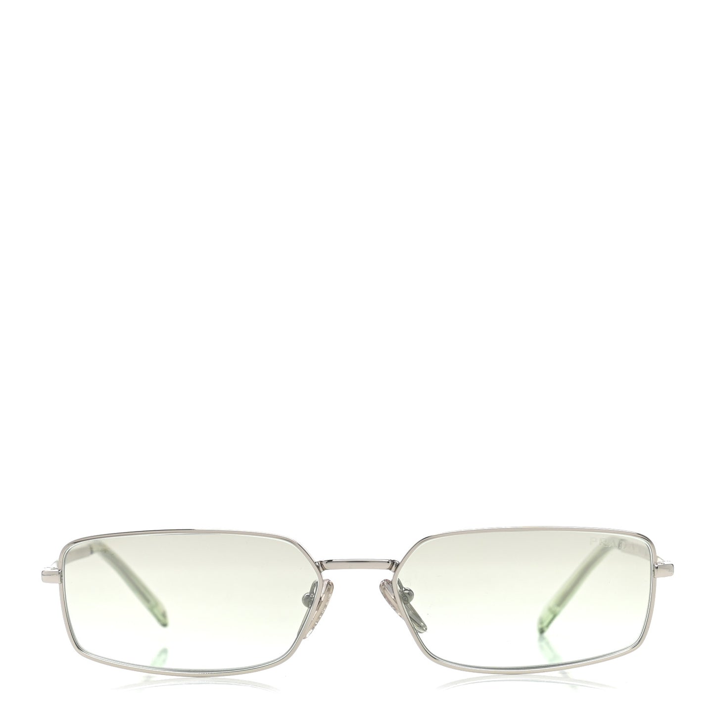 Metal Rectangular Sunglasses SPR A60 Light Green Silver